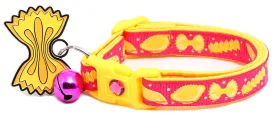 Noodle Cat Collar - Safety - Breakaway - Charm and Bell - Pugs2Persians (Small(10 lbs & Less), Pink)