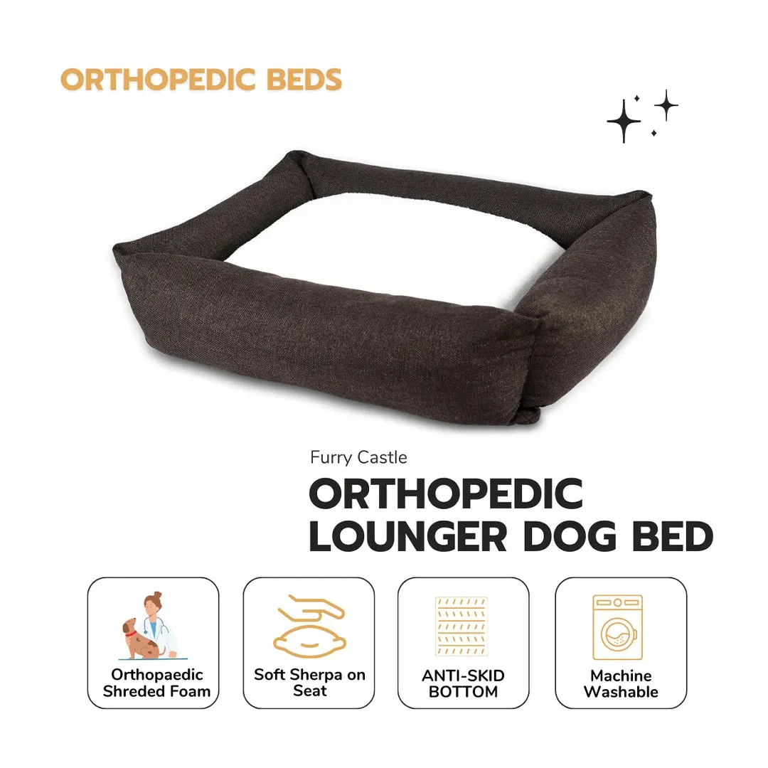 Orthopedic Lounger Dog Bed - Brown