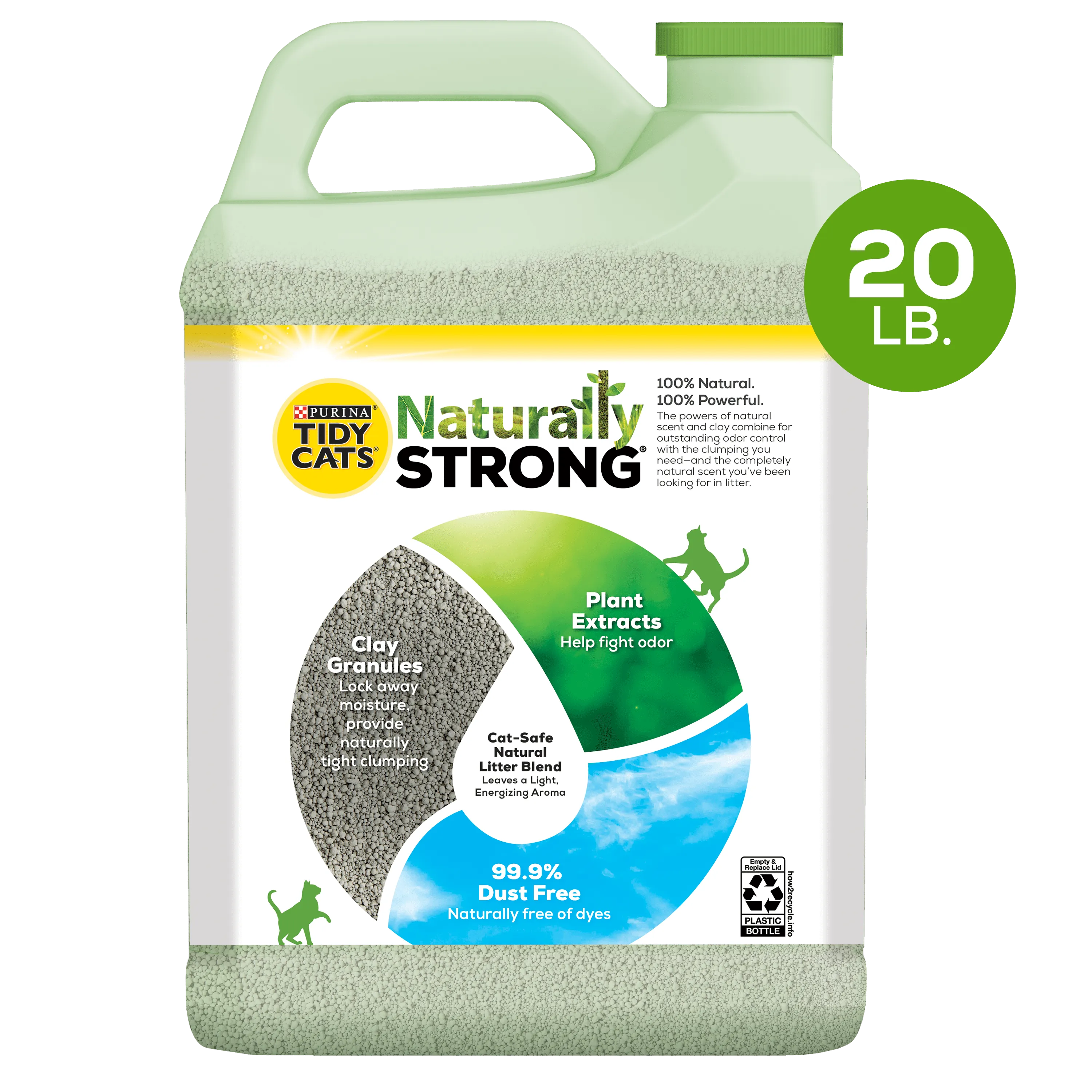 Purina Tidy Cats Naturally Strong Clean Lemongrass, 20 lb