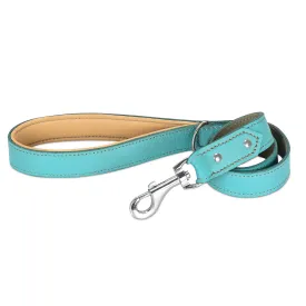 Riparo Heavy Duty Leather Dog Leash with Padded Handle, 3FT Long Dog Lead, 1.25IN Wide Dog Training Walking Leashes for Medium Large Dogs - Aqua