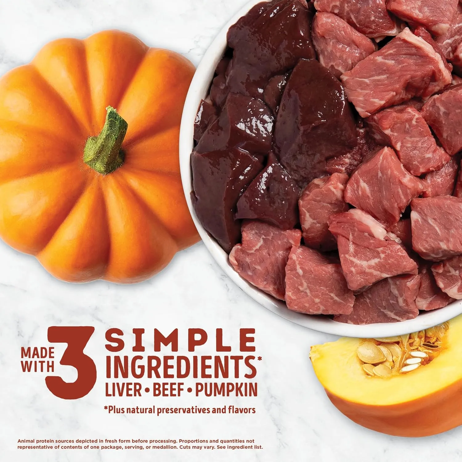 Singles Freeze Dried Dog Treats, Limited Ingredient Grain Free Beef & Pumpkin Recipe, 1.25oz