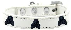 Skull Widget Dog Collar White Size 20