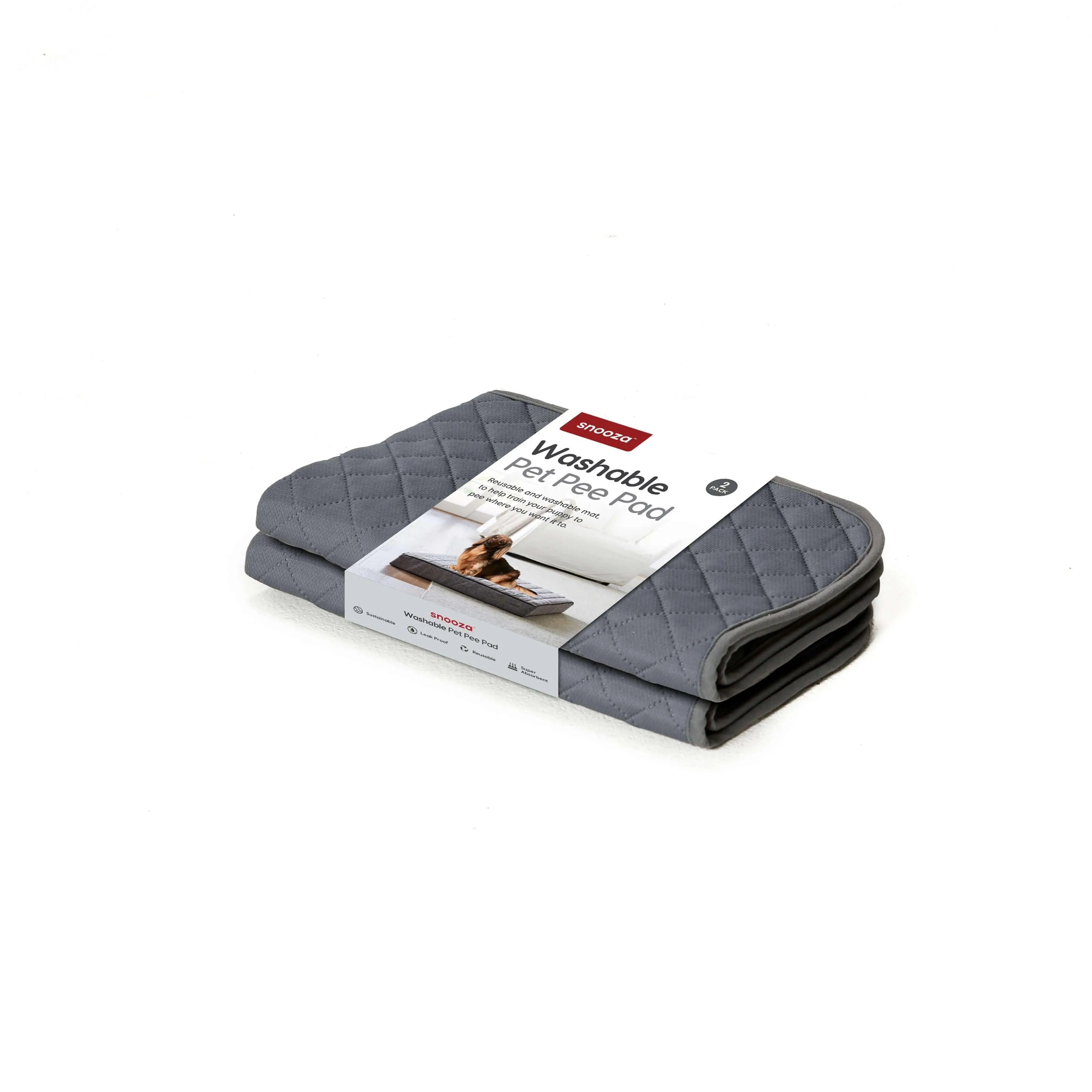 Snooza Washable Pee Pad Dark Grey 2pk