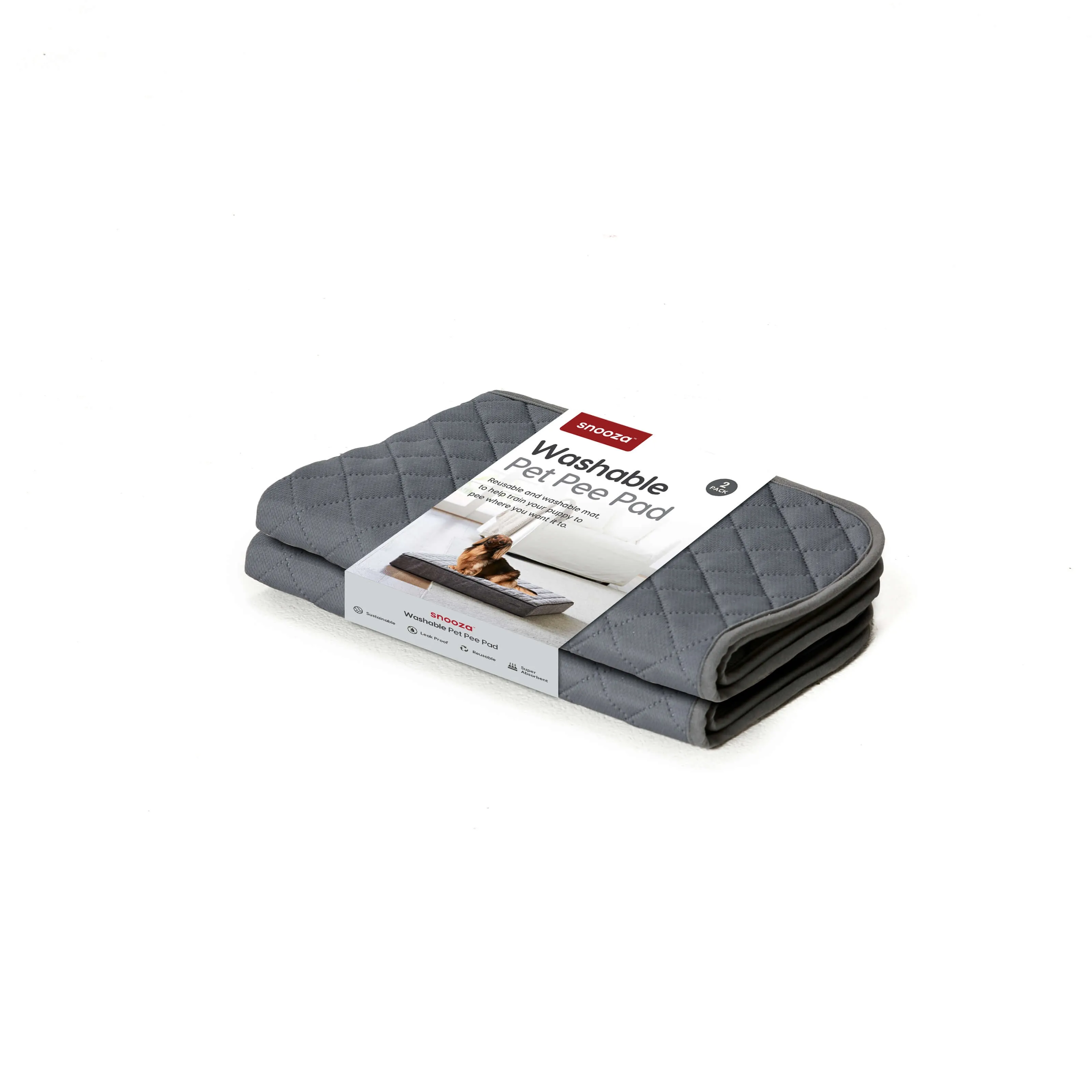 Snooza Washable Pee Pad Dark Grey 2pk