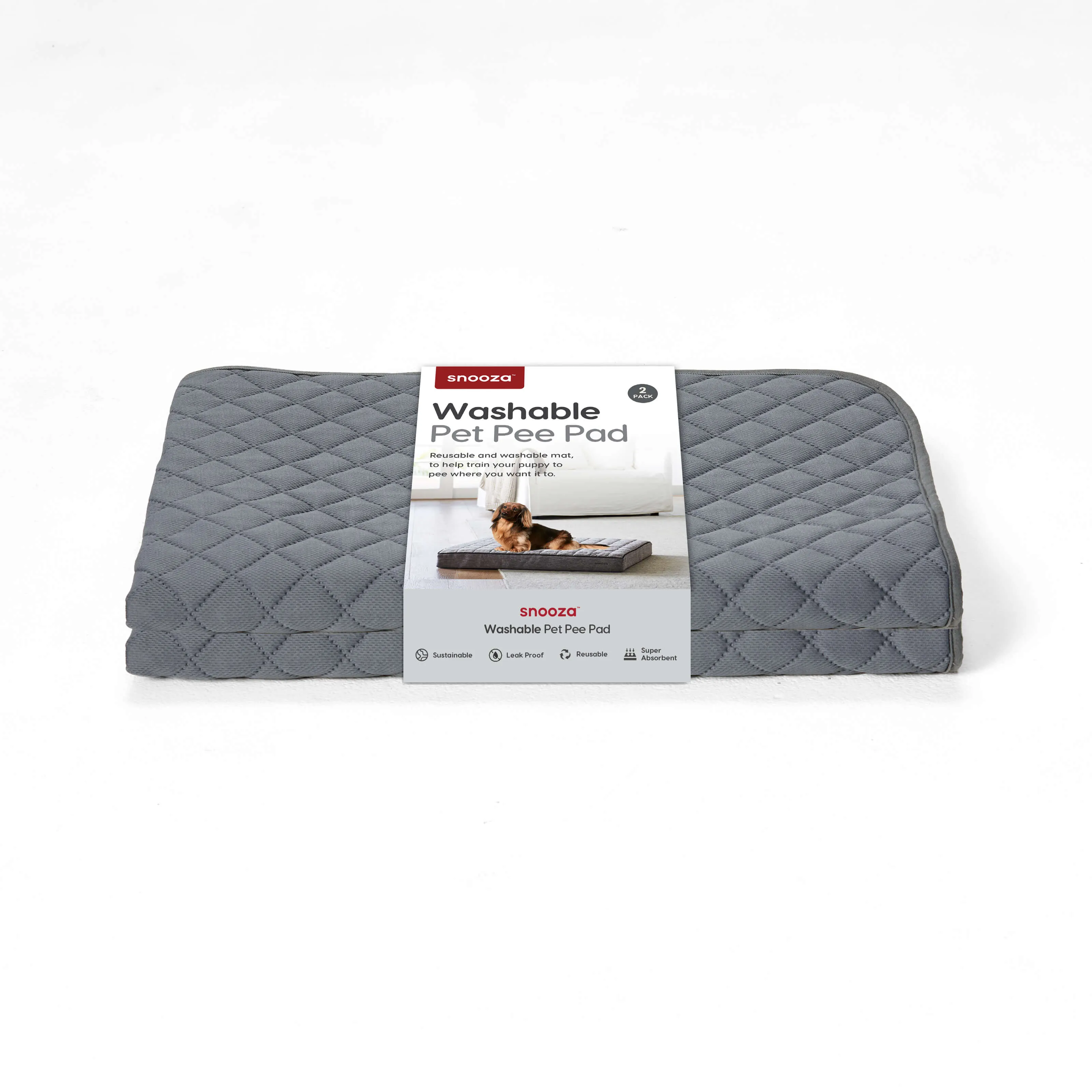 Snooza Washable Pee Pad Dark Grey 2pk