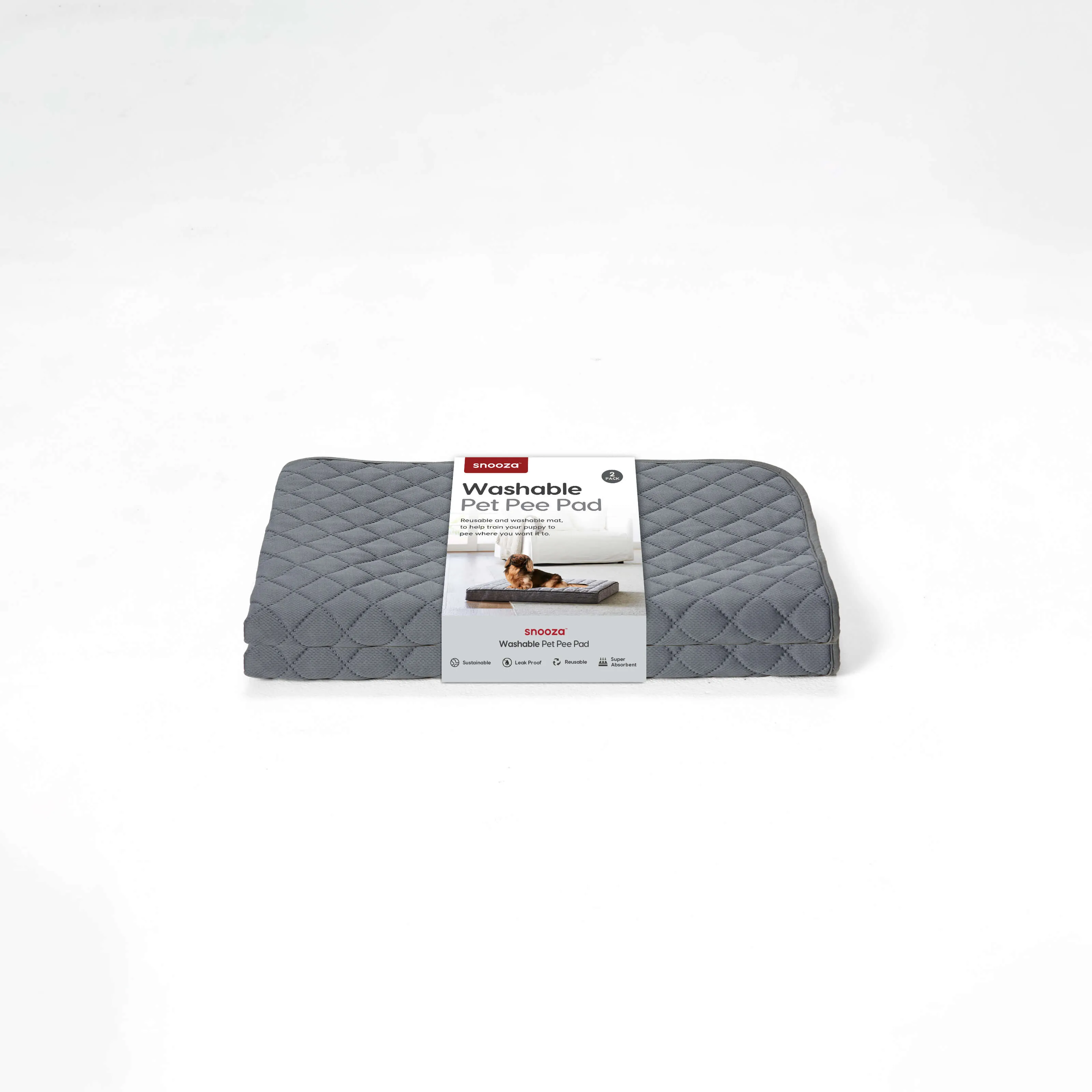 Snooza Washable Pee Pad Dark Grey 2pk
