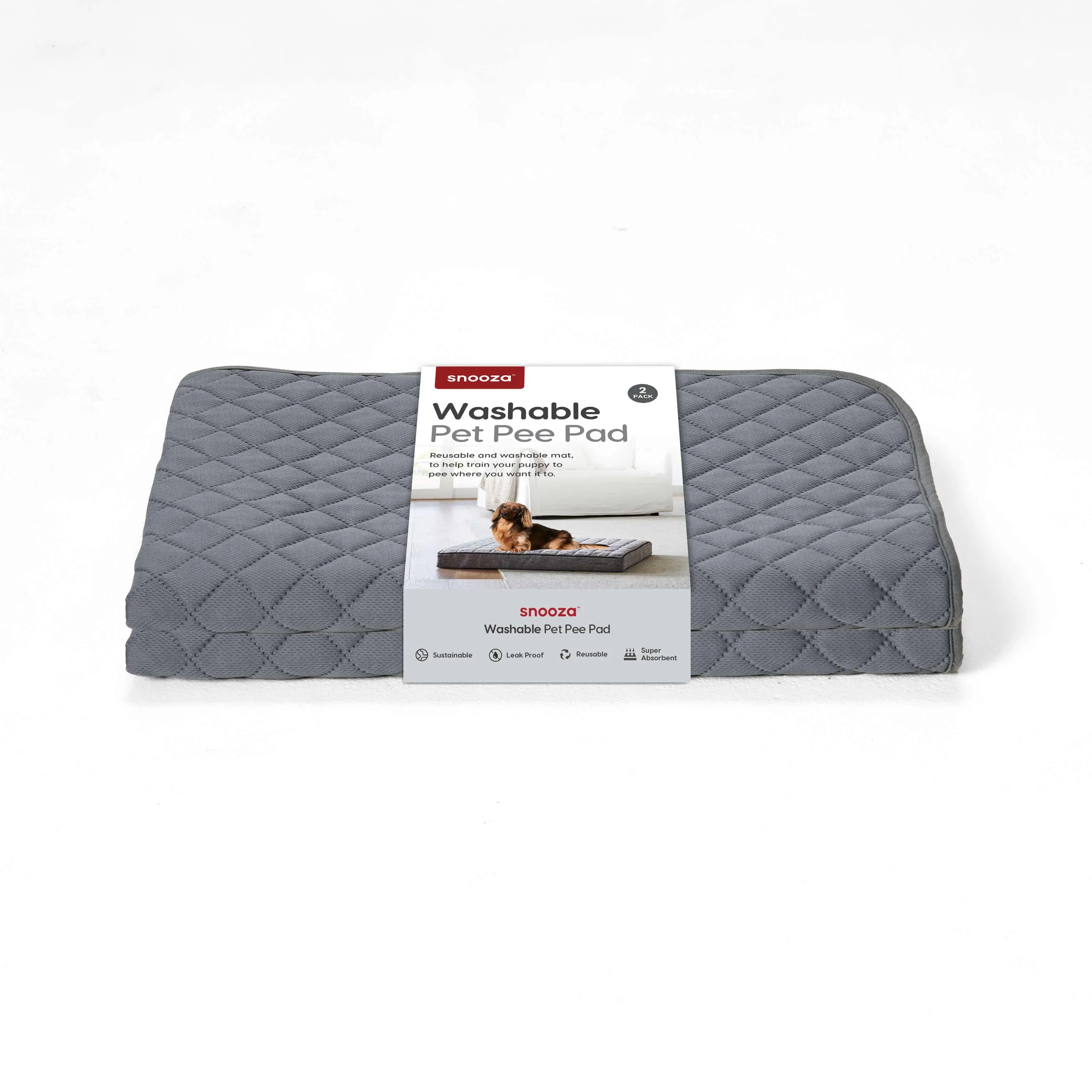 Snooza Washable Pee Pad Dark Grey 2pk