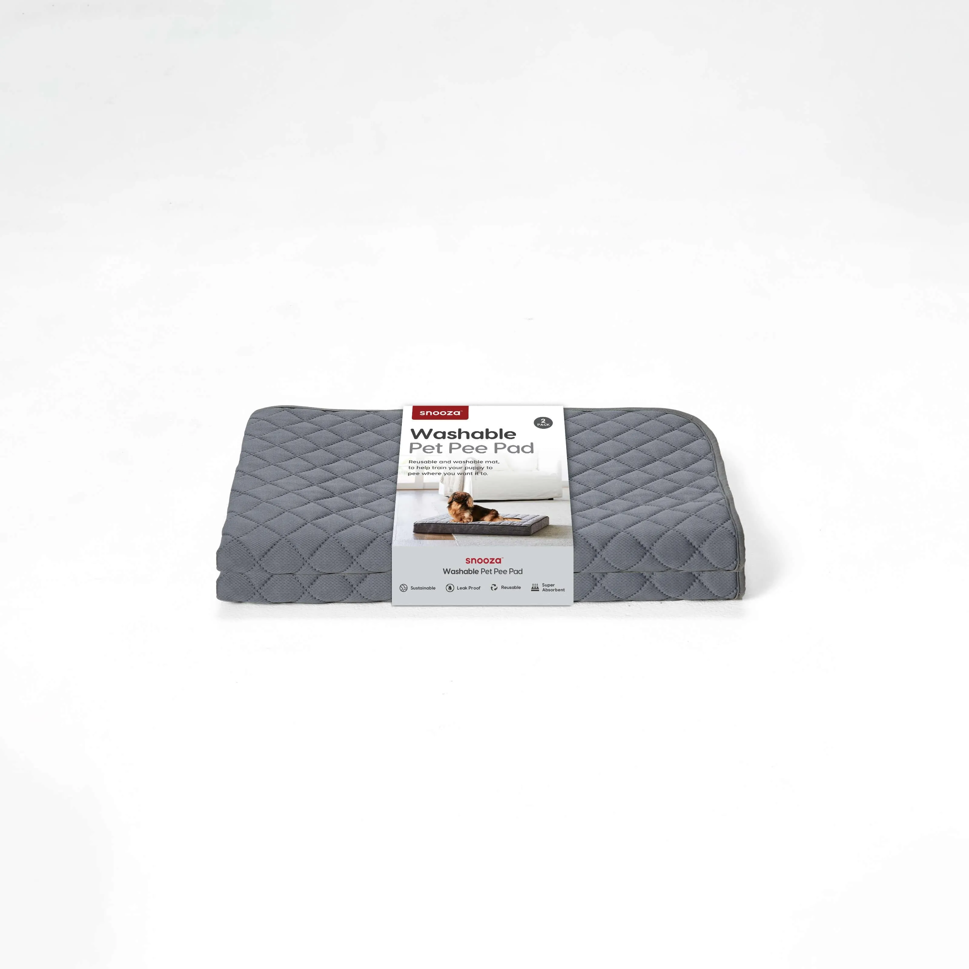 Snooza Washable Pee Pad Dark Grey 2pk