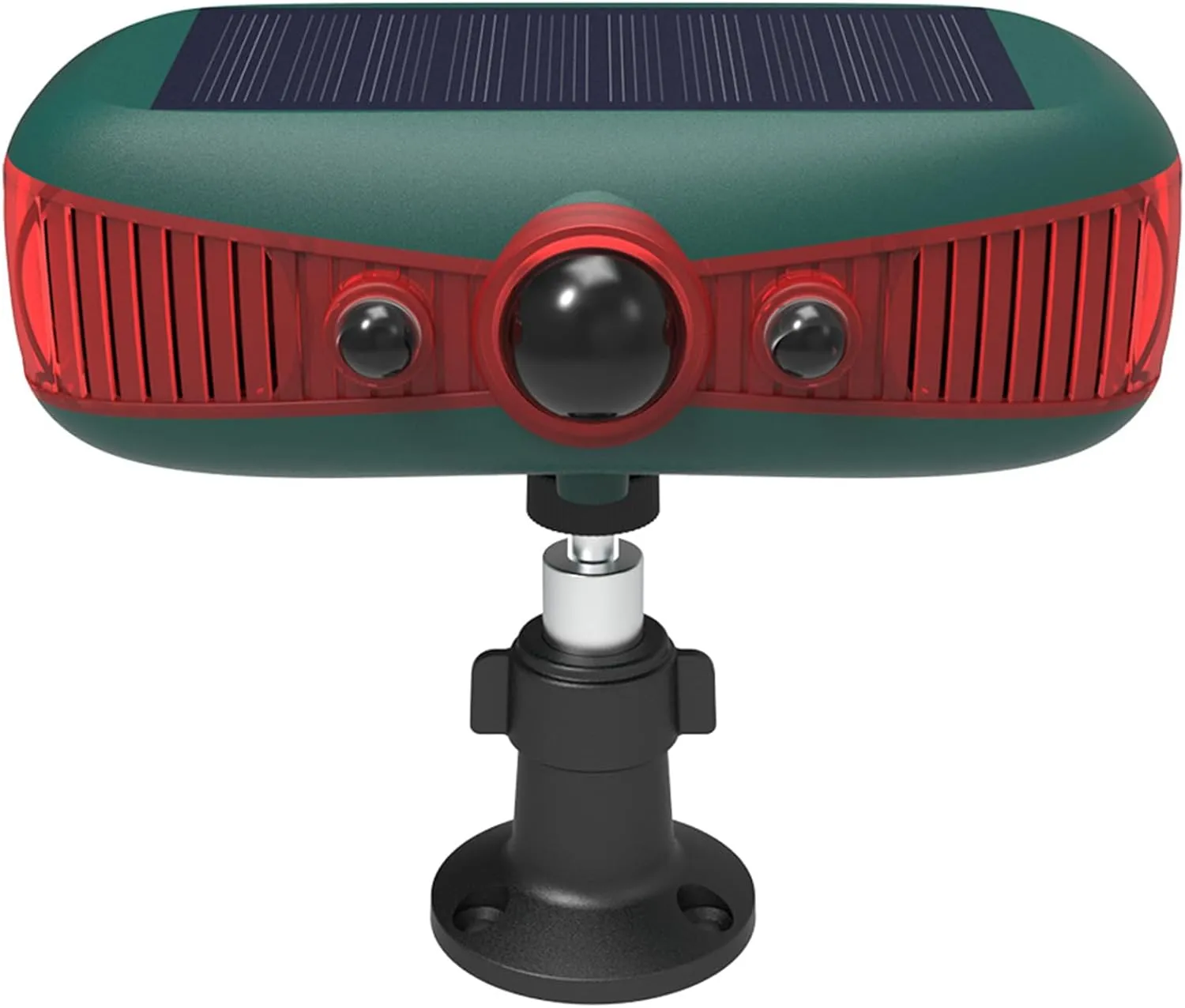 Solar Motion Sensor Alarm Outdoor - 13 Sounds Barking Dog Gunshot 129db*2 Loud Speaker, 4 Working Modes 2 Strobe Lights, Waterproof Motion Detector Siren Indoor, Intruders Escape Quickly