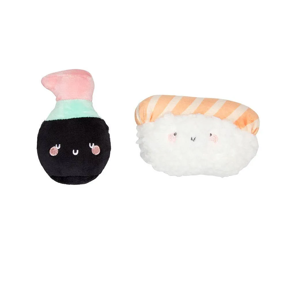Soy Sauce and Sushi Cat Toy Set | Plush Toys for Pet Lovers | Giftable Cat Stocking Stuffer