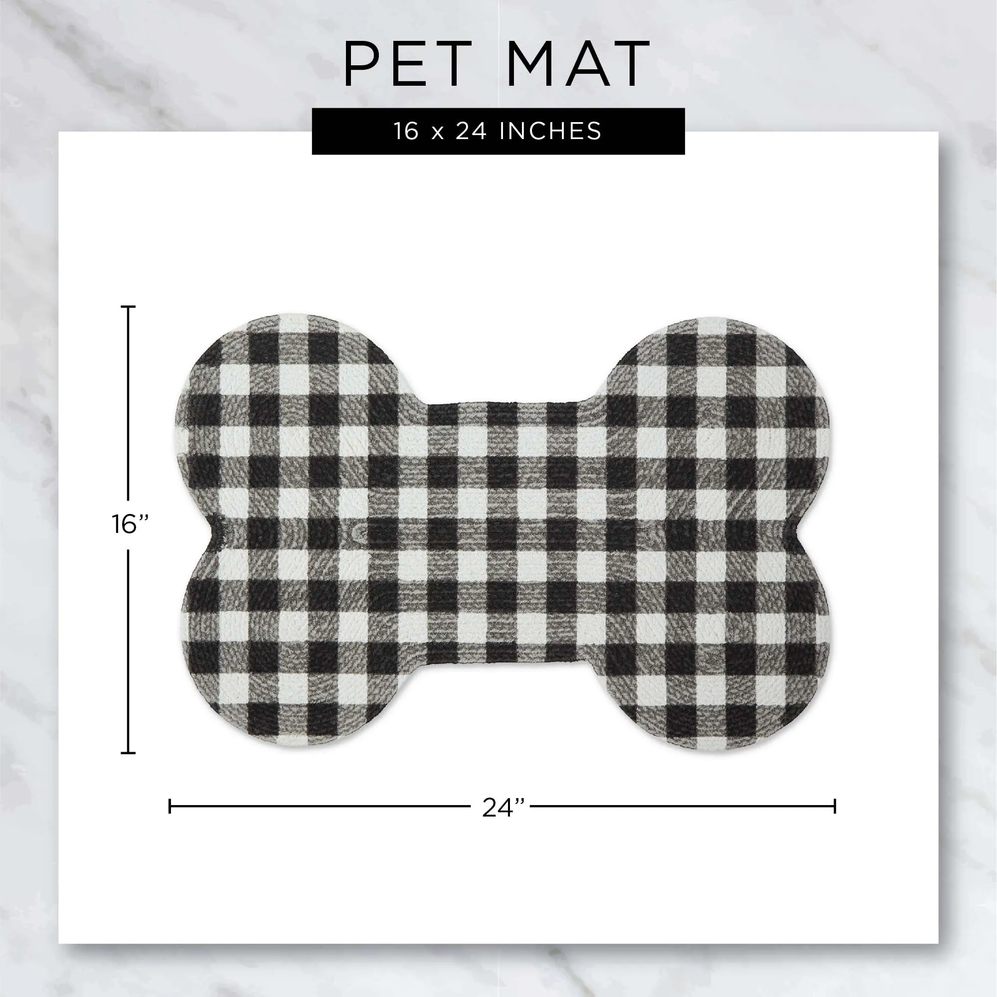 Stone Eat Play Love Bone Shaped Pet Mat 16X24