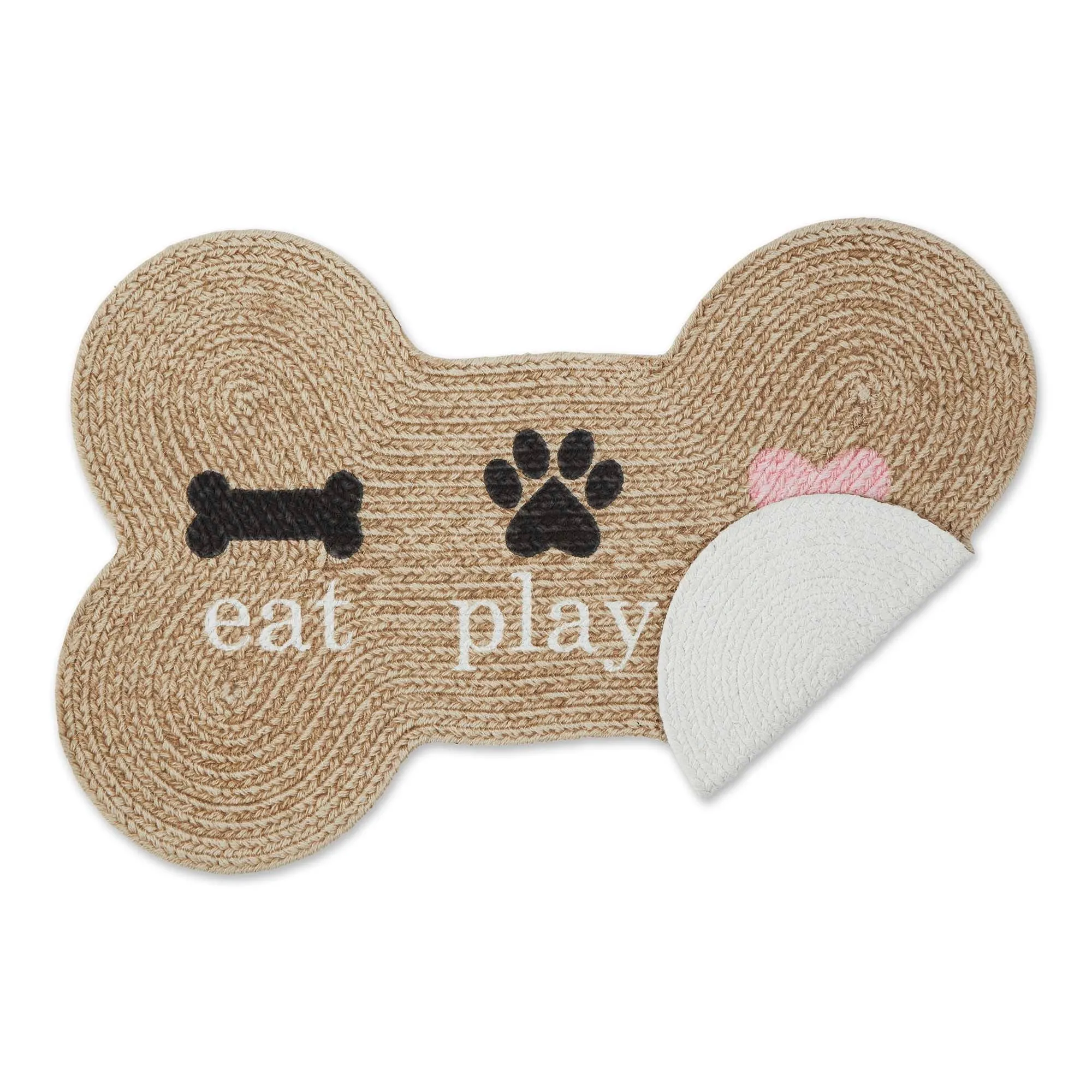 Stone Eat Play Love Bone Shaped Pet Mat 16X24