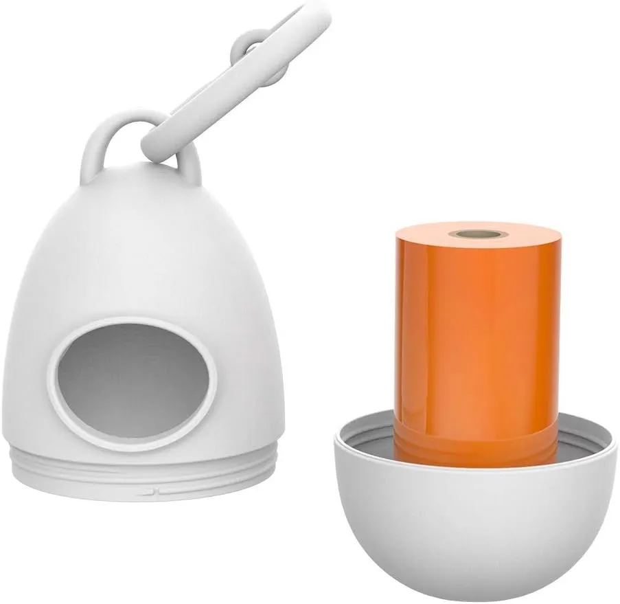 TUG Dog Waste Bag Dispenser with Dog Poop Bags, 15 Bags Per Roll, With White Dispenser
