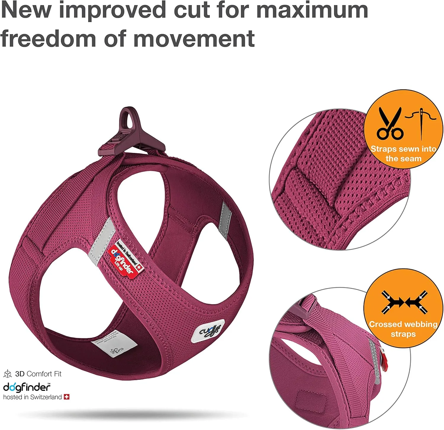 Vest Harness curli Clasp Air-Mesh Ruby S