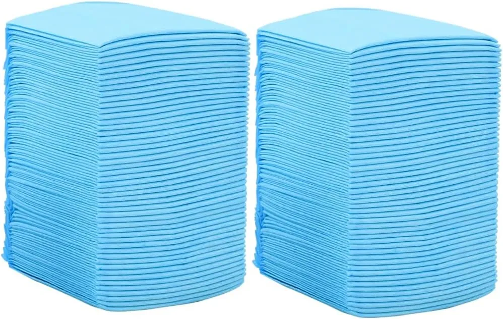 vidaXL Extra Absorbent Pet Training Pads, 400 pcs, 17.7"x13", Non Woven Fabric, 4 Layered Leakage Protection, Ideal for Older, Incontinent Dogs and Puppy Toilet Training - Blue and White