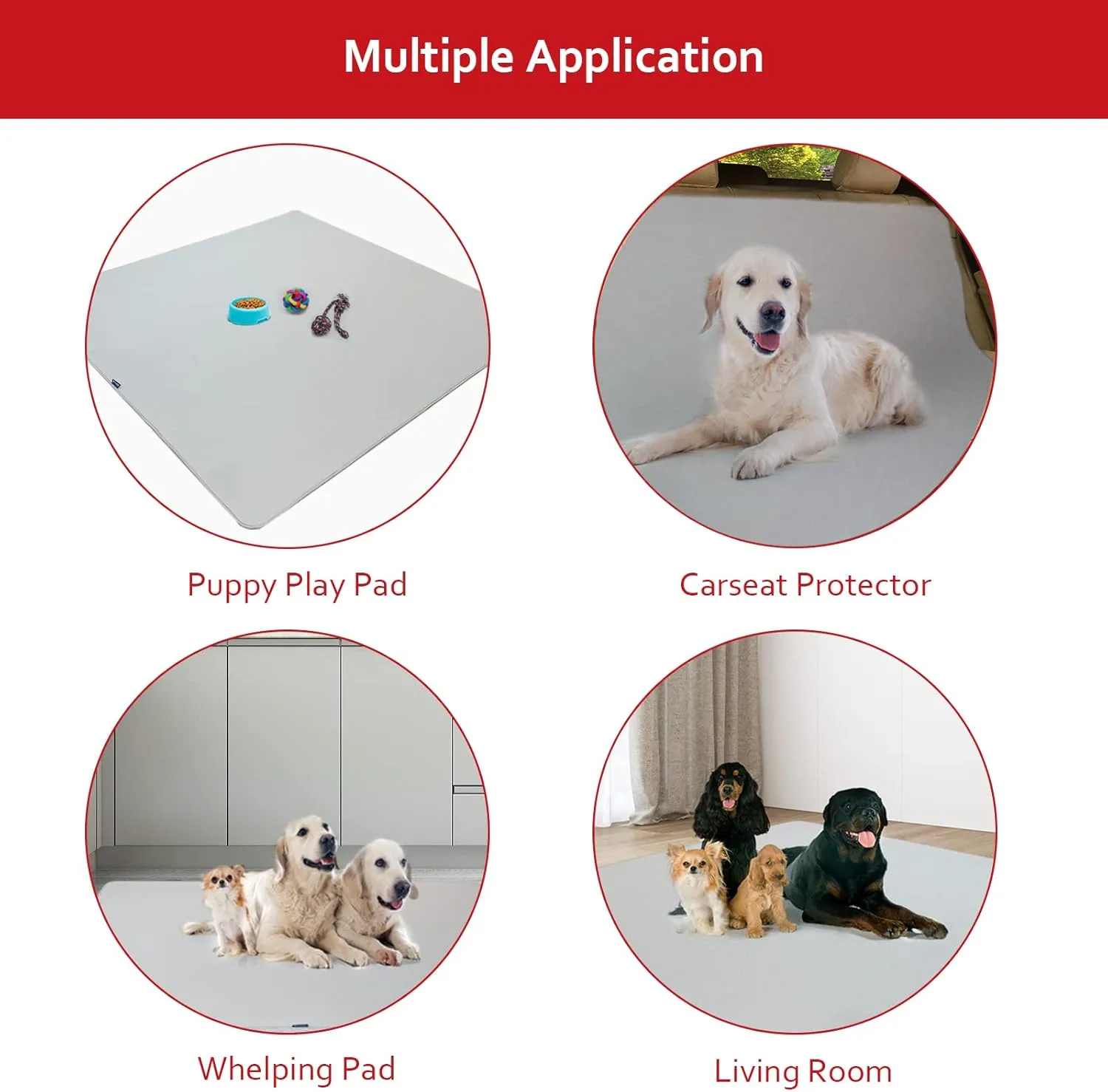 Washable Pee Pads for Dogs Extra Large, Reusable Quilted Dog Playpen Pads for Large Dogs, Non-Slip Whelping Pads, for Training, Travel, Whelping, Housebreaking, Incontinence, 65" x 48"