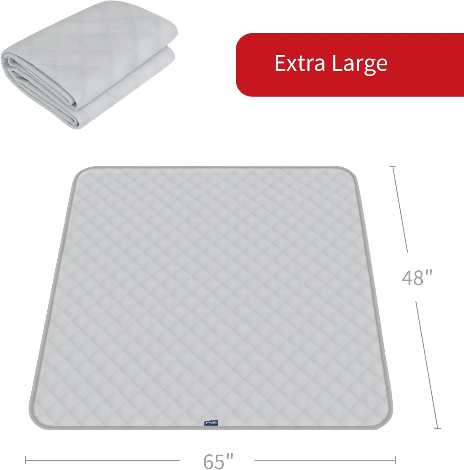 Washable Pee Pads for Dogs Extra Large, Reusable Quilted Dog Playpen Pads for Large Dogs, Non-Slip Whelping Pads, for Training, Travel, Whelping, Housebreaking, Incontinence, 65" x 48"