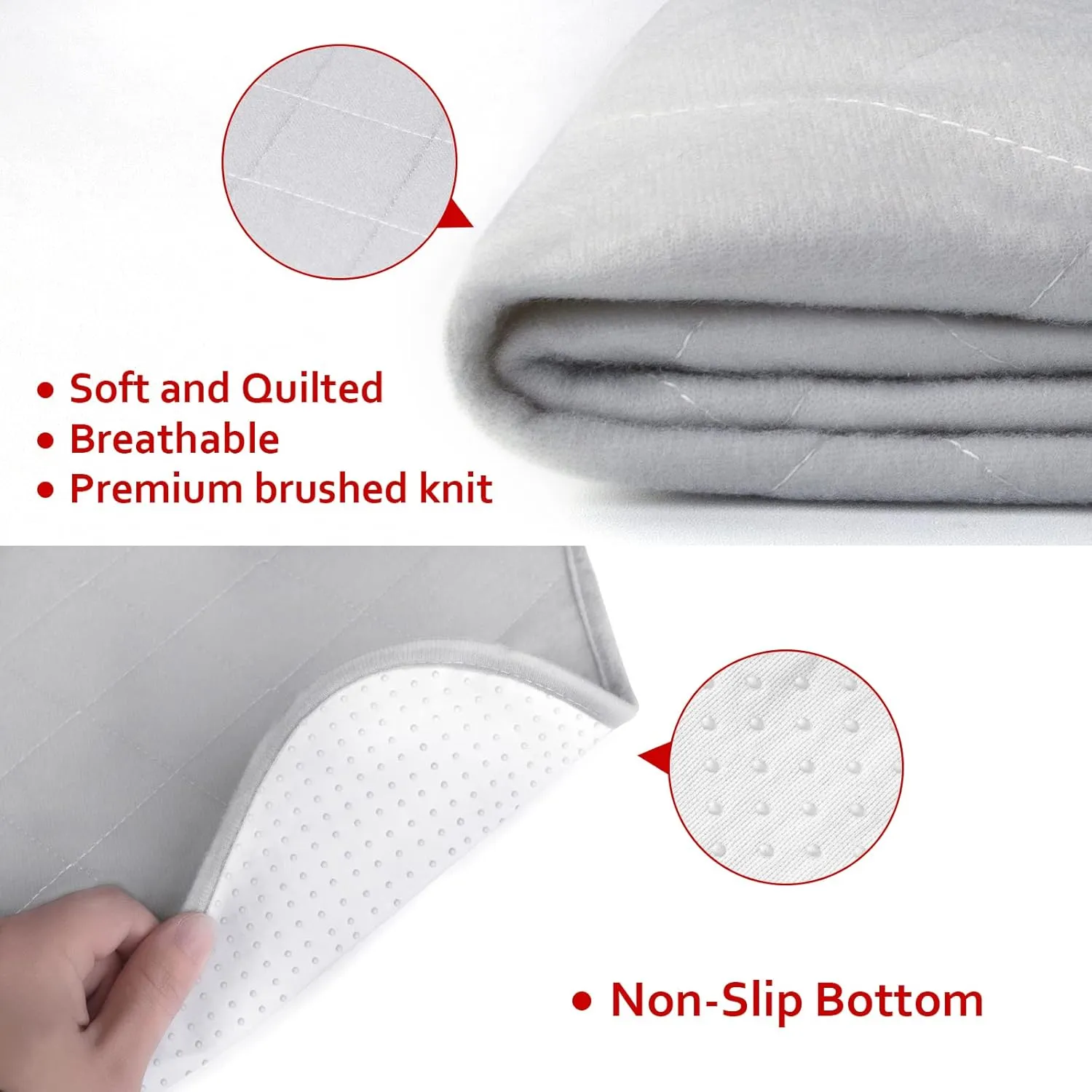 Washable Pee Pads for Dogs Extra Large, Reusable Quilted Dog Playpen Pads for Large Dogs, Non-Slip Whelping Pads, for Training, Travel, Whelping, Housebreaking, Incontinence, 65" x 48"