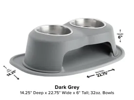 WeatherTech Double High Pet Feeding System - 6" with 32 oz Stainless Steel Bowls