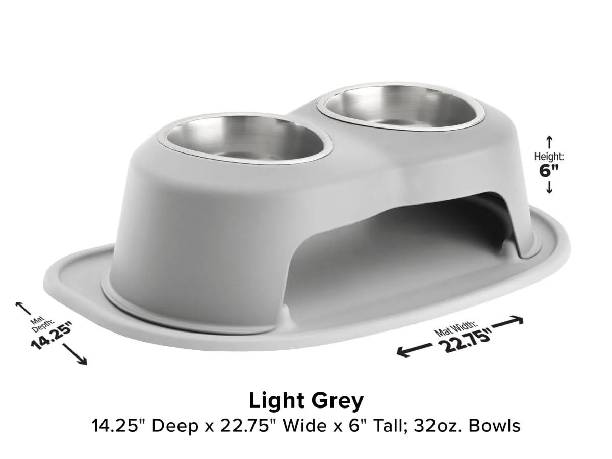 WeatherTech Double High Pet Feeding System - 6" with 32 oz Stainless Steel Bowls