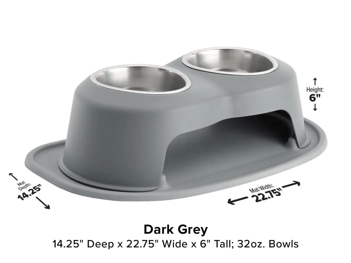 WeatherTech Double High Pet Feeding System - 6" with 32 oz Stainless Steel Bowls