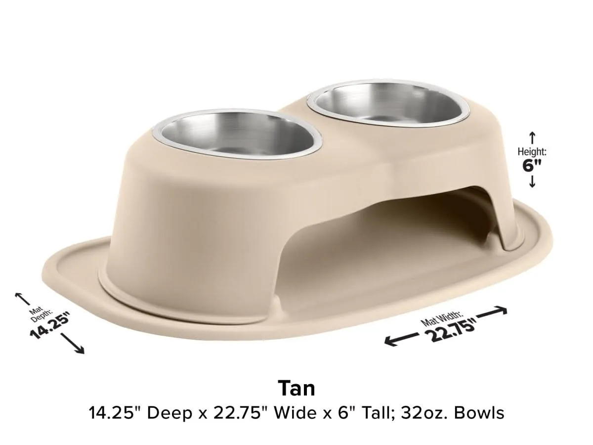 WeatherTech Double High Pet Feeding System - 6" with 32 oz Stainless Steel Bowls