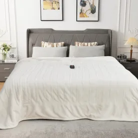 WOOMER [5-Year Warranty] Electric Blanket Twin Size,Durable Flannel and Soft Sherpa,Dual Control,6284 Heated Throw Blanket, 10 Heat Levels&0.5-12h auto-Off,Energy Efficient,ETL Certified