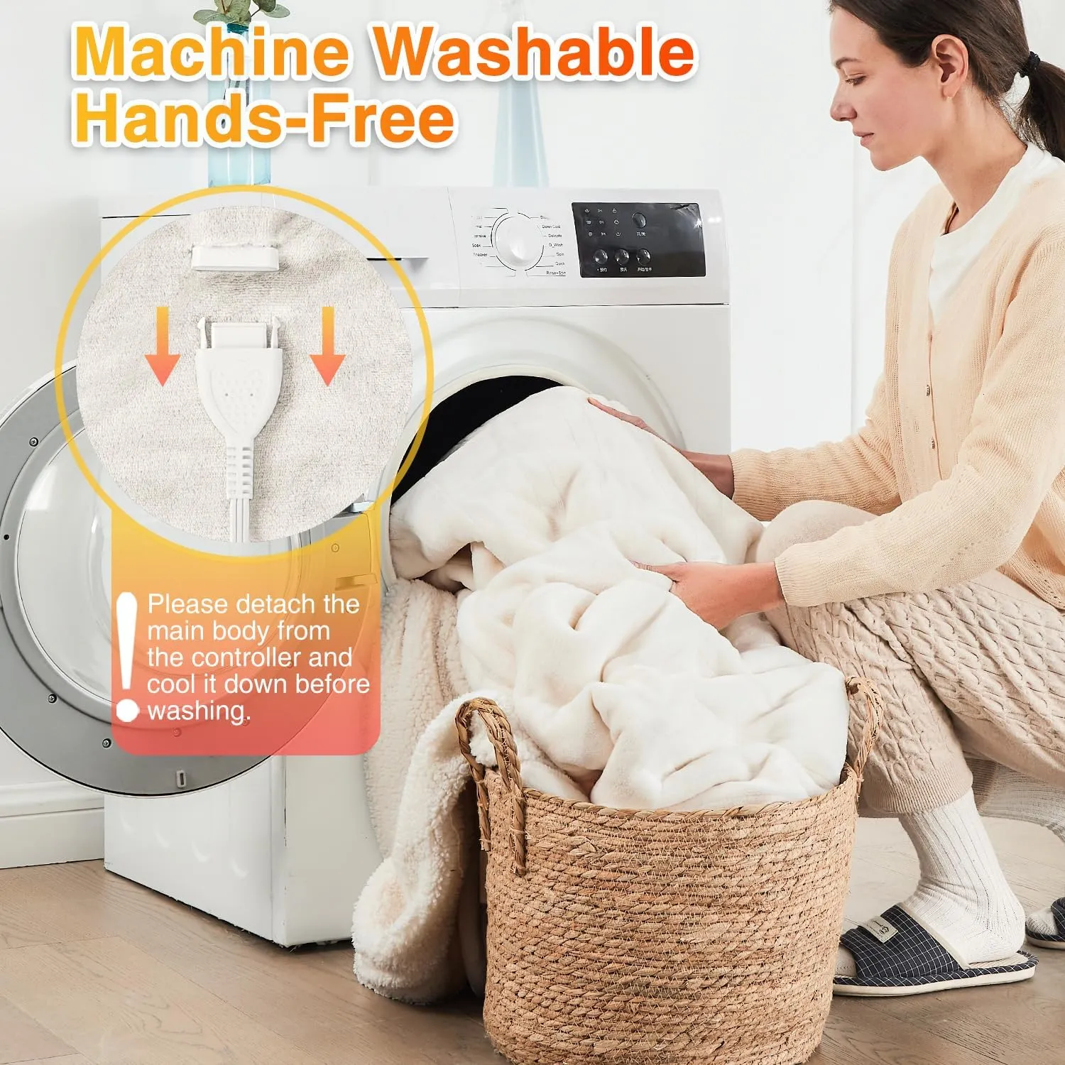 WOOMER [5-Year Warranty] Electric Blanket Twin Size,Durable Flannel and Soft Sherpa,Dual Control,6284 Heated Throw Blanket, 10 Heat Levels&0.5-12h auto-Off,Energy Efficient,ETL Certified