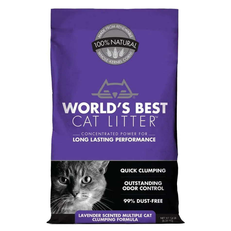 World's Best Cat Litter Lavender Scented Multi Cat Clumping Formula