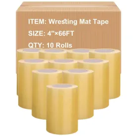 Wrestling mat Tape 10 Pack Mat Tape for Wrestling 4" x 66' Clear PVC Tape Wrestling Gymnastics Floor Mat Tape
