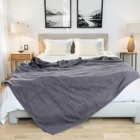 YAKEE Electric Blanket Full Size 72"x 84", Large Heated Blanket, Soft Warm Heating Blanket, 5 Heating Levels and 10 Hours Auto-Shut-Off, Machine Washable, Light Grey